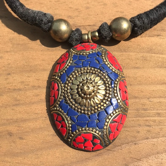 Jewelry - Indian Stone & Bead Inlay Necklace